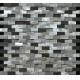 Black and silver rectangle mosaic metal no gap different height 3D effect