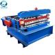 Blue Automatic Cutting Machine With Leveling Rollers And Hydraulic Cutting Devices