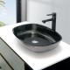 Scratch Resistant Glass Table Top Wash Basin Green Colour Engraving Modern