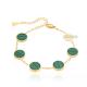 independent designer brand round green shell bracelet Stainless steel hand chain