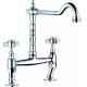 Luxury Kitchen Mixer Taps Faucets Chrome Finish With Double Handles