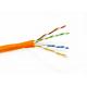 Orange PVC UTP Bulk CAT6 Ethernet Cable 23AWG 4 Pairs Unshielded Twisted Wire