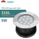 SMD3030 SS316L Waterproof LED Ground Light 9W IK10 FCC