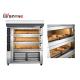 Electric Stainless Steel Bakery Oven With Three Deck 8 Trays Cabinet