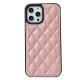PU Leather Designer Cell Phone Cases Stitched Grill Pattern Camera Protection