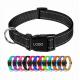 Adjustable Solid Colors Sublimation Dog Collar Blank Reflective Nylon Dog Collar With Quick Release Buckle