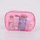 Pink Makeup PVC Plastic Bag With Magic Tape And String Craft Sewing Surface