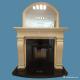 The Van Gogh Shaped Black and Yellwo Marble Fireplace Surround