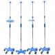 Hospital Four Legged Mobile Stainless Steel Infusion Set IV Pole Drip Rack With Wheels