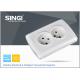 Europe standard 16A 250V two gang electric wall socket used in the living room