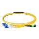 3m (10ft) MTP Female to 6 LC UPC Duplex OS2 9/125 Single Mode Fiber Breakout Cable, 12 Fibers, Type B, Elite, LSZH, Yellow