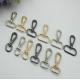 Custom-made zinc alloy metal gold 13 mm round & 20 mm oval eye bolt snap hooks with hanging plating
