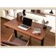 Custom Electric Height Adjustable Lifting Tea Desk in Brown Wooden Grain for Office