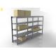 Five Levels Light Duty Storage Rack , 450mm Wide 2400mm High Gray White Steel Storage Rack