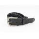 2.2cm Width Womens Leather Studded Belts , Black Studded Belt With Cutout Effect