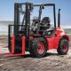 Masted Rough Terrain Forklift , Off Road 3 Ton Red Steel 4x4 Forklift