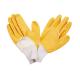 Anti-slip 3/4 Coated Knit Wrist Work Gloves with Interlock Lining Flexible Yellow Latex