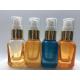 SGS ISO MSDS Orange Blue 20ml Glass Pump Bottle For Lotion And Serum