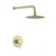 Round 8 Inches Wall Mounted Shower Set , 2CM Gold Faucet Trim Kit