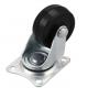 small caster rubber wheels with swivel top plate 1.5 inch