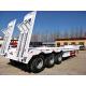 Tri-axle 60 Ton Low Bed Truck Trailer- SINOMICC semi trailer white color for transit machines