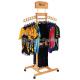 T Shirt Wood Clothing Store Fixtures Retail Display Shelves With Casters