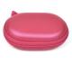 Pink Polarized Light EVA Earphone Case Light Zippered Elastic Mesh Pockets