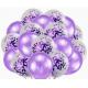 Purple Balloons + White Balloons + Confetti Balloons w/Ribbon | Rosegold Balloons for Parties