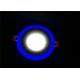Cambered 6w+3w Coloured LED Downlights Blue Edge Lit Recessed Round Panel Light