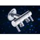 Toilet Angle Valve Double Outlet Connect / Angle Control Valve With Zinc Alloy Knob