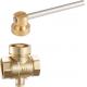 1202 straight type Magnetic Lockable Brass Ball Valve with bottom outlet for Meter and Neck for 12-C6 Mech. Lock Cover