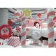 Oversize Shop Display Christmas Decorations Pink And White Fiberglass Candy