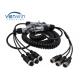PVC DVR Accessories , 7Pin PU Truck Trailer Rear View Camera Cable with 3CH