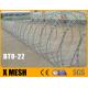 Razor Barbed Wire With BTO 22 Cross Type 5 Clips Each Circle 600mm Outside Diameter