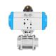 US Currency SS304/316 BSPT/Bsp/NPT Threaded Pneumatic 3PC Ball Valve Straight Through Type