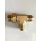 JIS Gas Male Hydraulic Tee Fittings 60" Cone , BSPT Male Adapters Pipe Fittings