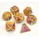 Multicolor Brass RPG Dice Set Hand Carved For Dungeons And Dragons