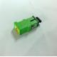 Green SC / APC Fiber Optic Adapter With Metal Shutter Low Insertion Loss