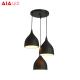 Indoor Black 3piece/set  E27 dining room pendant light/LED droplight for eating house