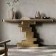 Modern Stainless Steel Marble Rectangular Entrance Console Table 45cm Width