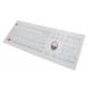 107 Keys White Industrial Membrane Keyboard Optical 800 DPI Trackball