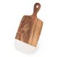Natural Live Edge Slate Cheese Board Marble And Wood Paddle Kitchen