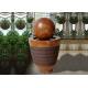 Ball Ellipse Base Wood Rattan Effect Water Fountain