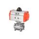 Customized Stainless Steel 3PC Pneumatic Electric Actuated Floating Control Ball Valve