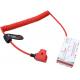 Alvin's Cables Dual-Sided NP-F Dummy Battery to Red Dtap Braided Ultra Flexible Coiled Power Cable for Atomos Ninja V|Atomos Shogun|SmallHD 702, for Sony NP-F550|F570|F770|F970, Red