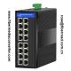 16x10/100/1000Base-TX Industrial Ethernet Switch With or Without PoE (PoE in