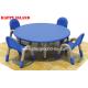 Colorful Round Kindergarten Plastic Kids Table Furniture For Kindergarten Classroom With Rubber Root For Learning