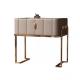 Small Genuine Leather Night Stand Leather Wrapped Nightstand For Hotel Villa