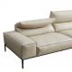 Elegant Half Leather Recliner Sofa Modern Corner Lounge 3 Seater Sofa