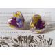 Best Seller Dancing Butterfly Heart Shape Purple Color Crystal Earrings 925 Silver For Sale